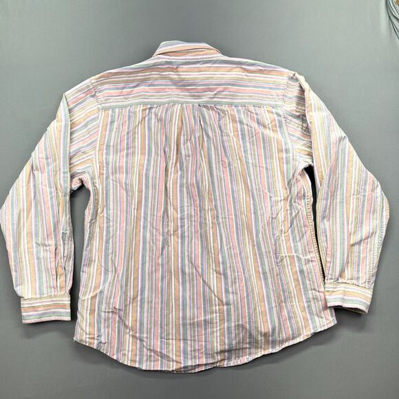L.L. Bean Pastel Striped Button Down Shirt Sz‎ M Women's Cottagecore Farmhouse - Picture 9 of 11